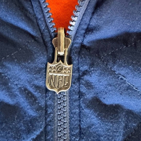 NFL Denver Broncos Navy Blue/Orange Reversible Quilted Jacket - Picture 7 of 9
